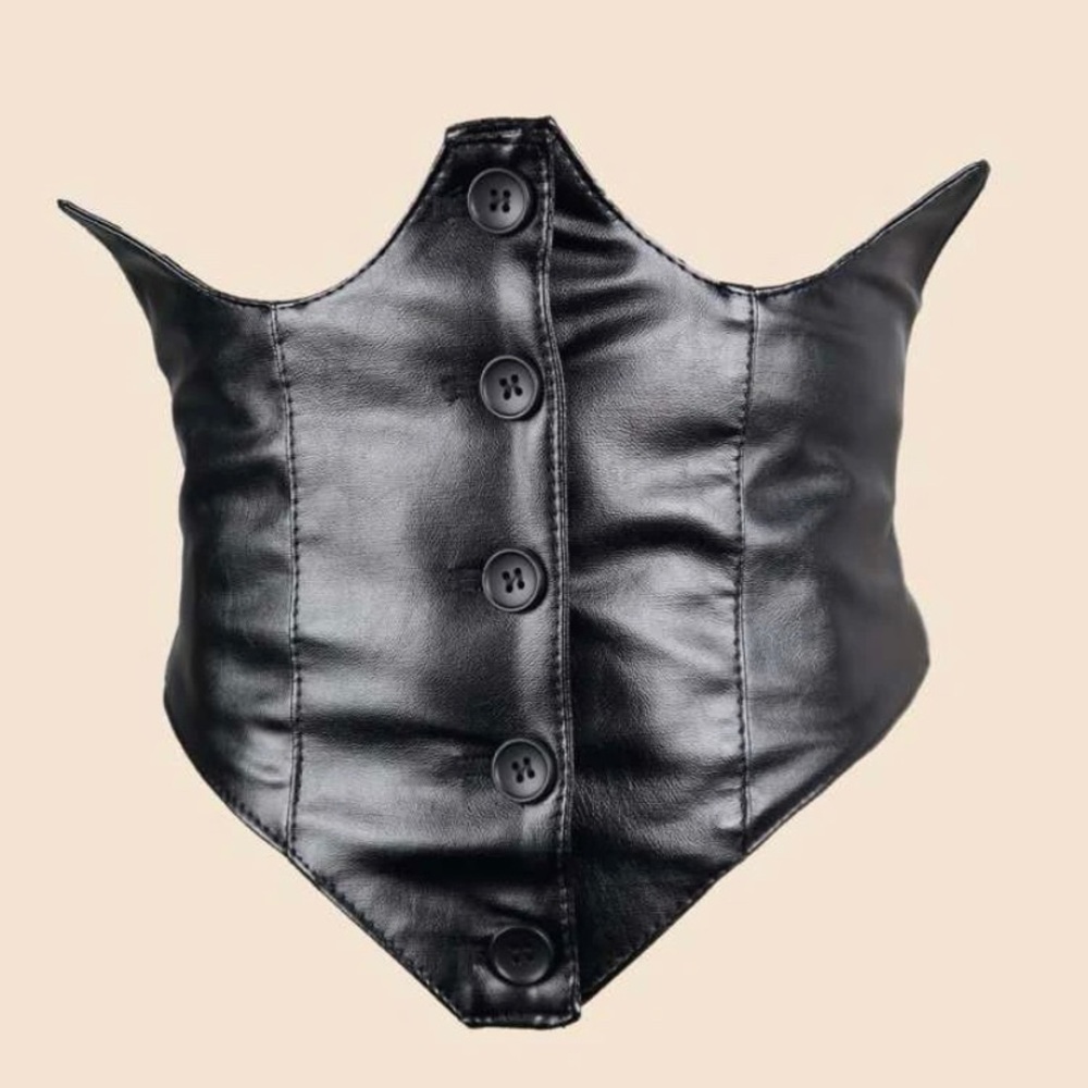 Shein Black Corset Belt Top. Top-like in the front, belt-like in the back.